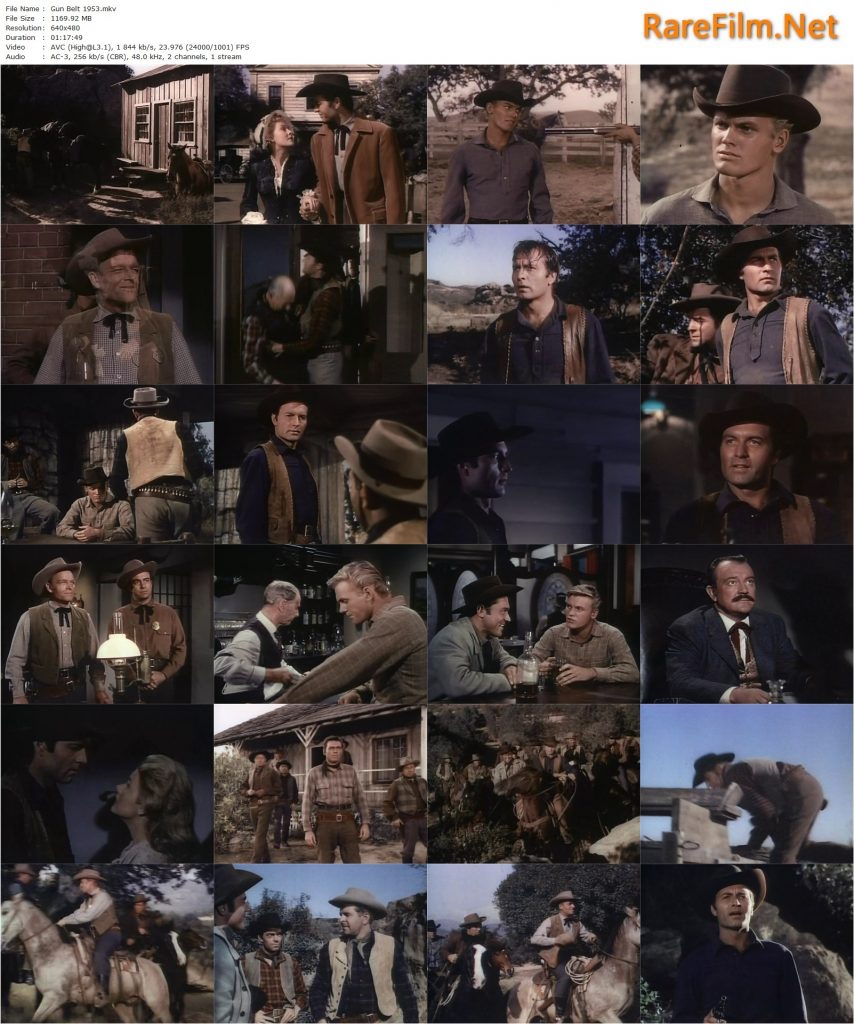 Gun Belt (1953) Ray Nazarro, Montgomery, Tab Hunter, Helen Westcott RareFilm