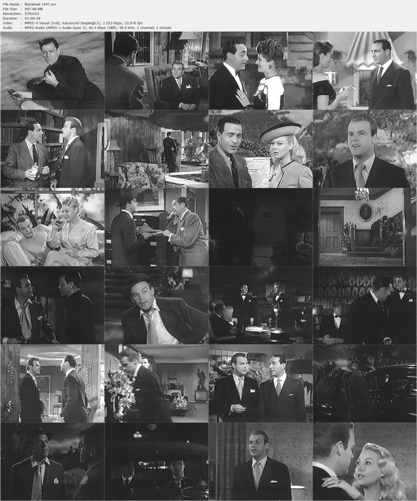 Blackmail 1947 Lesley Selander William Marshall Adele Mara Ricardo Cortez Action Crime 