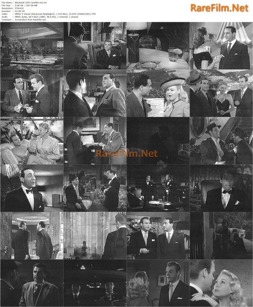 Blackmail 1947 Lesley Selander William Marshall Adele Mara Ricardo Cortez Rarefilm 