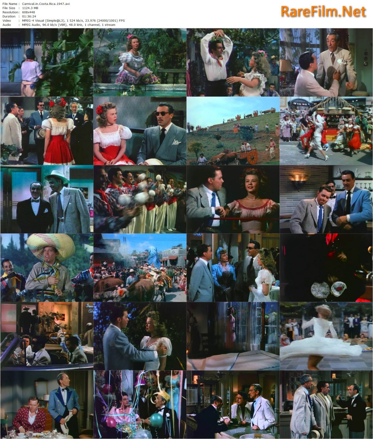Carnival in Costa Rica (1947) Gregory Ratoff, Dick Haymes, VeraEllen