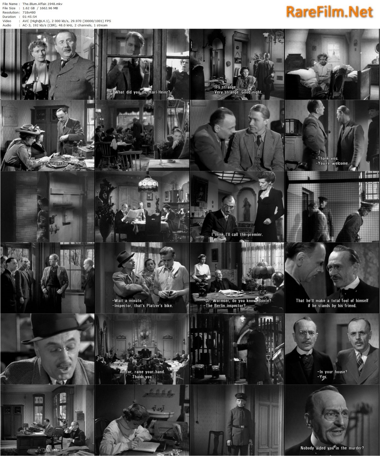 The Blum Affair AKA Affaire Blum (1948) Erich Engel, Hans Christian